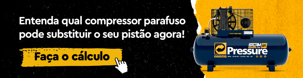 CTA para calcular substituição de compressor de pistão por alta pressão com botão “Faça o cálculo”.